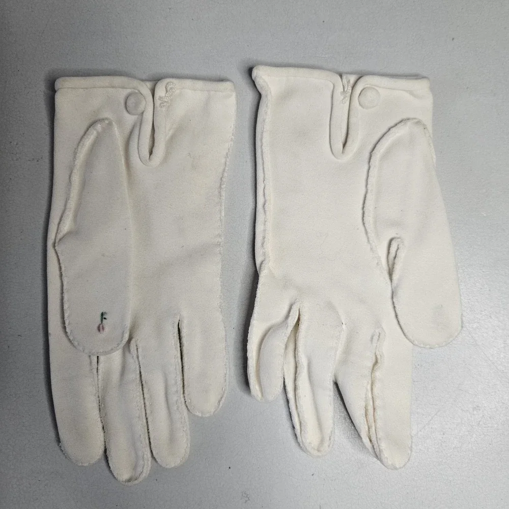 Vintage Christian Dior‎ Shalimar Gloves Floral White 50s 60s